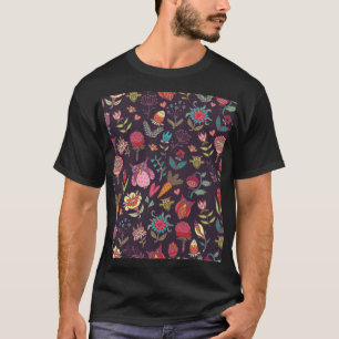 Lebhafte Sammlung großer Blume T-Shirt