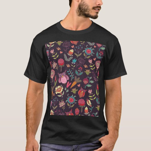 Lebhafte Sammlung großer Blume T-Shirt (Vorderseite)
