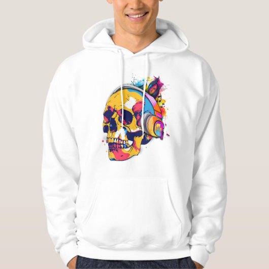 Lebhafte Schädelbeats Hoodie (Vorderseite)