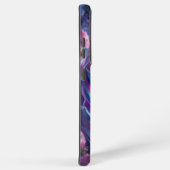 Lebhafte Schlafkatze mit geblümtem Hintergrund - D Samsung Galaxy Hülle (Rechte Seite)