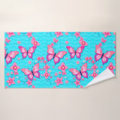 Lebhafte Schmetterlinge und Blume Badehandtuch (Badehandtuch)