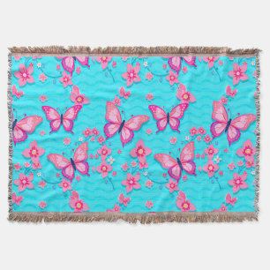 Lebhafte Schmetterlinge und Blume Decke