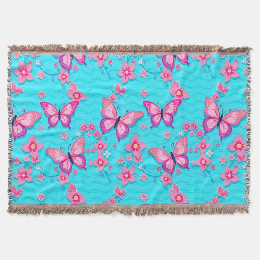 Lebhafte Schmetterlinge und Blume Decke (Vorderseite)