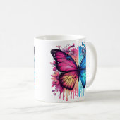 Lebhafte Schmetterlingskunst: Gradient Wings, Flor Kaffeetasse (VorderseiteRechts)