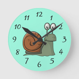 Lebhafte Schnecke-Uhr Runde Wanduhr