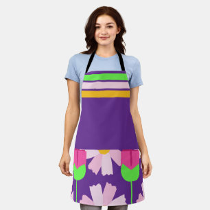 Lebhafte Schürze mit Blumen - ein Farbenspiel