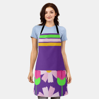 Lebhafte Schürze mit Blumen - ein Farbenspiel