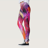 Lebhafte, schwindende rote Rollen Leggings (Links)