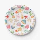 Lebhafte Seashell Ocean Sea Meeres-Feier Pappteller (Vorderseite)