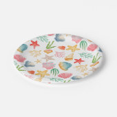 Lebhafte Seashell Ocean Sea Meeres-Feier Pappteller (Schrägansicht)