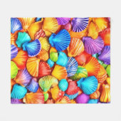 Lebhafte Seashell Symphony Art Fleecedecke (Vorderseite (Horizontal))