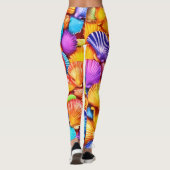 Lebhafte Seashell Symphony Art Leggings (Rückseite)