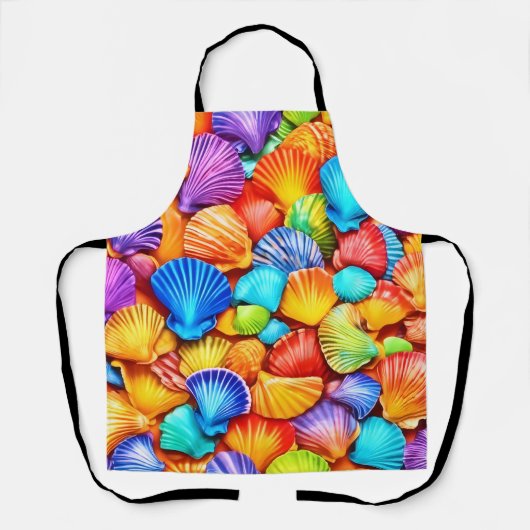 Lebhafte Seashell Symphony Art Schürze (Vorderseite)