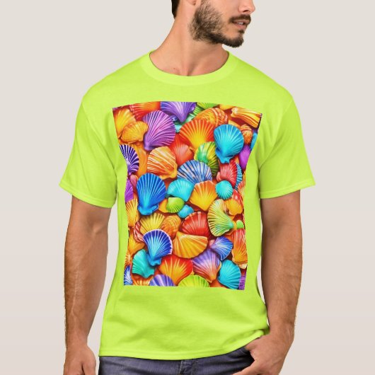 Lebhafte Seashell Symphony Art T-Shirt (Vorderseite)