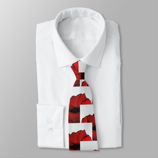 Lebhafte, sich wiederholende Muster rote schwarze Krawatte (Gebunden)