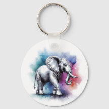 Lebhafte Silber Elephant Watercolor