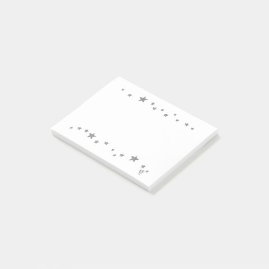 Lebhafte Silber Stars Border Post Notizen (angewinkelt)