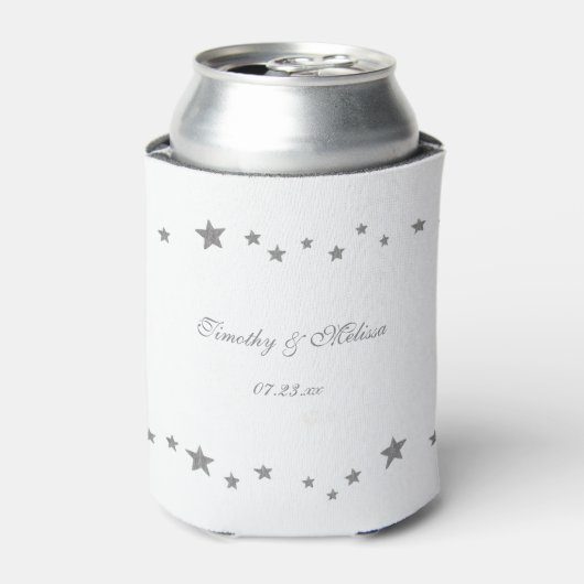 Lebhafte Silber Stars Custom können Coolers Hochze Dosenkühler (Kanne Vorderseite)