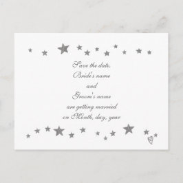 Lebhafte Silber Sterne Grenze Hochzeit Speichern S Ankündigungspostkarte