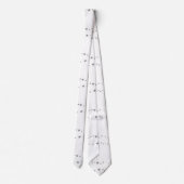 Lebhafte Silberstars auf weißen Krawatte (Rückseite)