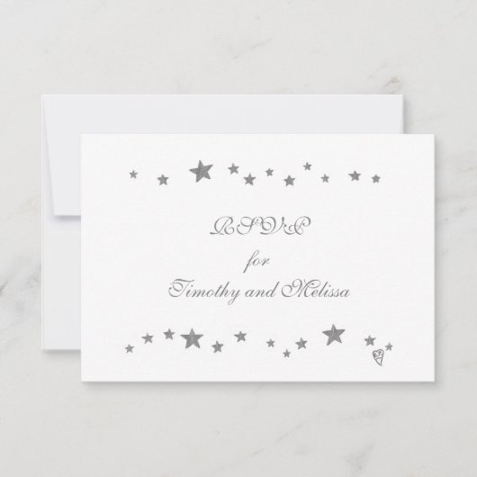 Lebhafte Silberstars UAWG Hochzeitskarten RSVP Karte (Vorderseite)