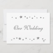Lebhafte Silver Stars Border, unsere Hochzeit Einladung (Vorderseite)