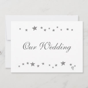 Lebhafte Silver Stars Border, unsere Hochzeit Einladung