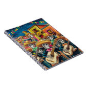 Lebhafte Skeleton Mariachi Band Día de Los muertos Notizblock (Rechte Seite)