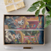 Lebhafte Skeleton Mariachi Band Día de Los muertos Seidenpapier (Geschenk)