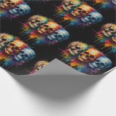 Lebhafte Skulptur im Schwarzen Hintergrund Geschenkpapier (Ecke)