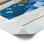 Lebhafte Skyline von Detroit bei Sunset Poster (Ecke)