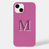 lebhafte, solide rosa Monogramm Case-Mate iPhone Hülle (Rückseite)