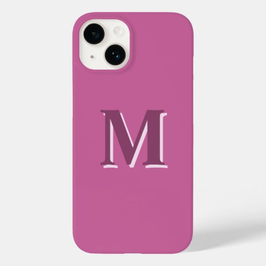lebhafte, solide rosa Monogramm Case-Mate iPhone Hülle (Rückseite)