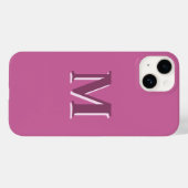 lebhafte, solide rosa Monogramm Case-Mate iPhone Hülle (Rückseite (Horizontal))