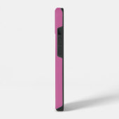 lebhafte, solide rosa Monogramm iPhone Hülle (Linke Seite)