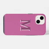 lebhafte, solide rosa Monogramm iPhone Hülle (Rückseite (Horizontal))