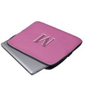 lebhafte, solide rosa Monogramm Laptopschutzhülle (Vorne Knopf)