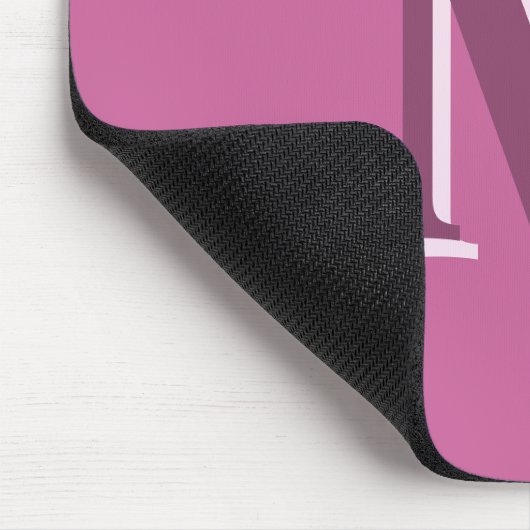 lebhafte, solide rosa Monogramm Mousepad (Ecke)