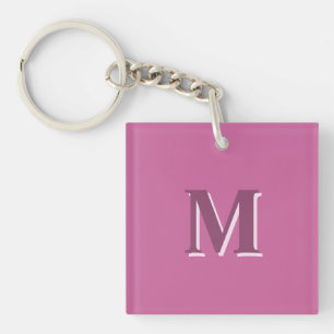 lebhafte, solide rosa Monogramm Schlüsselanhänger