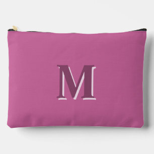 lebhafte, solide rosa Monogramm Zubehörtasche