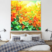 Lebhafte Sommer-Blume Leinwanddruck (Insitu (Schlafzimmer))