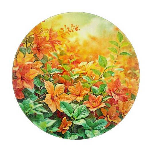 Lebhafte Sommer-Blume Schneidebrett (Vorderseite)