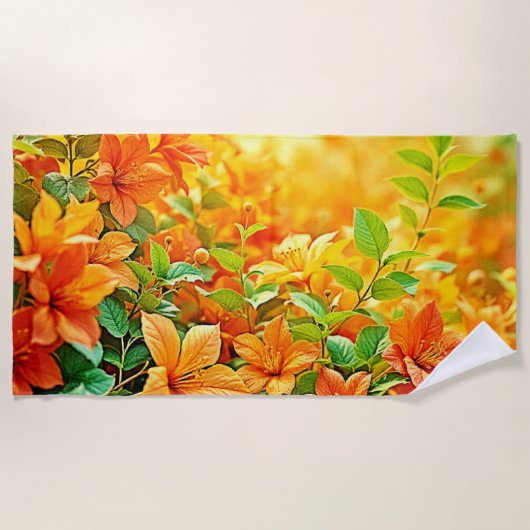 Lebhafte Sommer-Blume Strandtuch (Vorderseite)