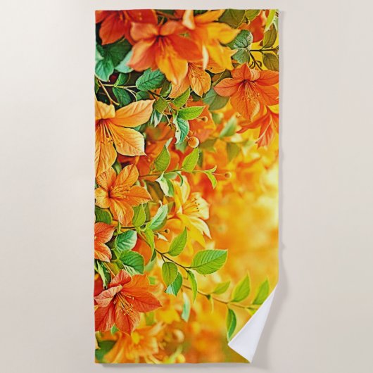 Lebhafte Sommer-Blume Strandtuch (Vorderseite)