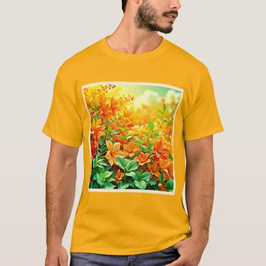 Lebhafte Sommer-Blume T-Shirt (Vorderseite)