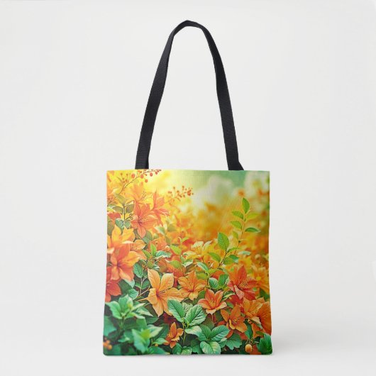 Lebhafte Sommer-Blume Tasche (Vorderseite)