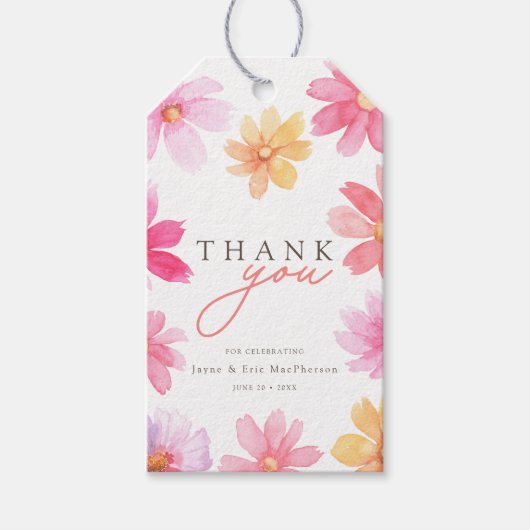 Lebhafte Sommer-Flora-Wildblume Gefallen Geschenkanhänger (Vorderseite)