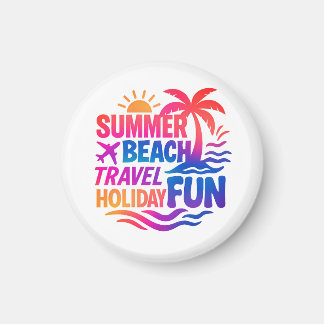 Lebhafte Sommertypografie-Collage mit grafischem F Magnet