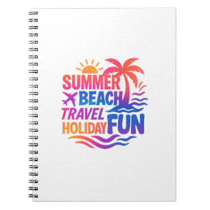 Lebhafte Sommertypografie-Collage mit grafischem F Notizblock