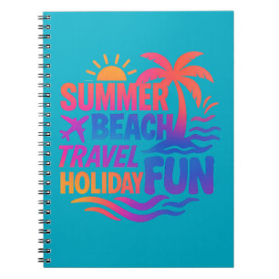 Lebhafte Sommertypografie-Collage mit grafischem F Notizblock